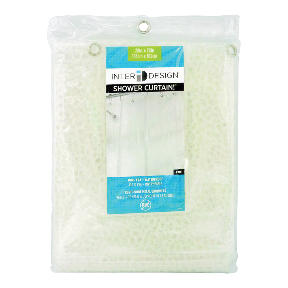 iDESIGN 21981 Shower Curtain, 72 in L, 72 in W, EVA/Vinyl, Clear