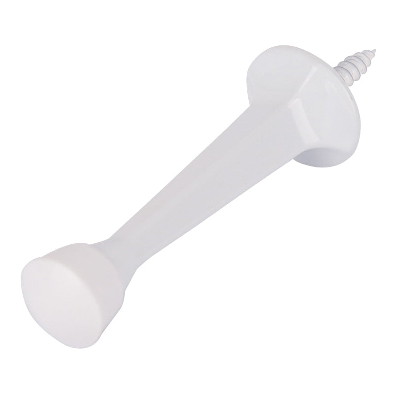 Prosource CL-208P-WH-PS Heavy-Duty Rigid Door Stop, 1 in Dia Base, 3 in Projection, Die-Cast Zinc &amp; Plastic, White