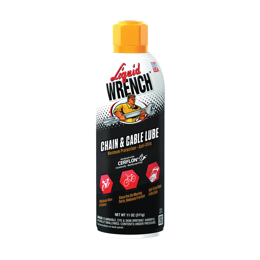 Liquid WRENCH L711 Chain and Cable Lubricant, 11 oz Aerosol Can, Liquid