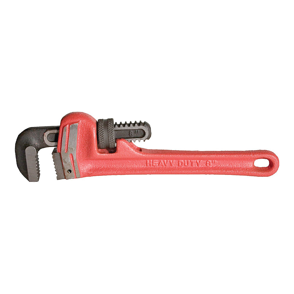 SUPERIOR TOOL 02808 Pipe Wrench, 1 in Jaw, 8 in L, Straight Jaw, Iron, Epoxy-Coated, I-Beam Handle