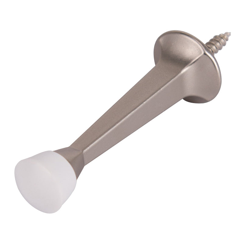 Prosource CL-208P-SN-PS Heavy-Duty Rigid Door Stop, 1 in Dia Base, 3 in Projection, Die-Cast Zinc &amp; Plastic