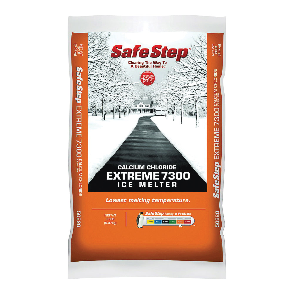Safe Step Extreme 7300 50820 Ice Melter, Pellet, White, 20 lb Bag