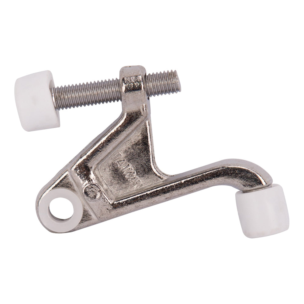 Prosource H20-B032C-PS Heavy-Duty Hinge Pin Door Stop, 2-3/4 in Projection, Die-Cast Zinc &amp; Plastic, Chrome