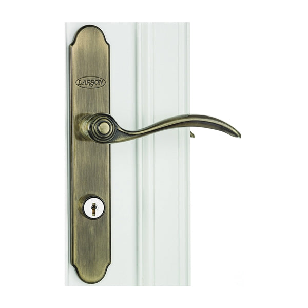Larson QuickFit Series 20297820 Door Handleset, Metal, Antique Brass
