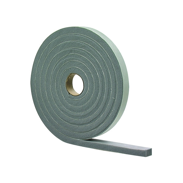 M-D 02238 Foam Tape, 1/4 in W, 17 ft L, 1/8 in Thick, PVC, Gray