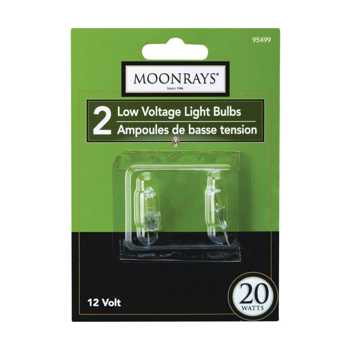 MOONRAYS 95499 Halogen Bulb, 20 W, Bi-Pin Lamp Base, T3 Lamp, 300 Lumens, 3000 hr Average Life