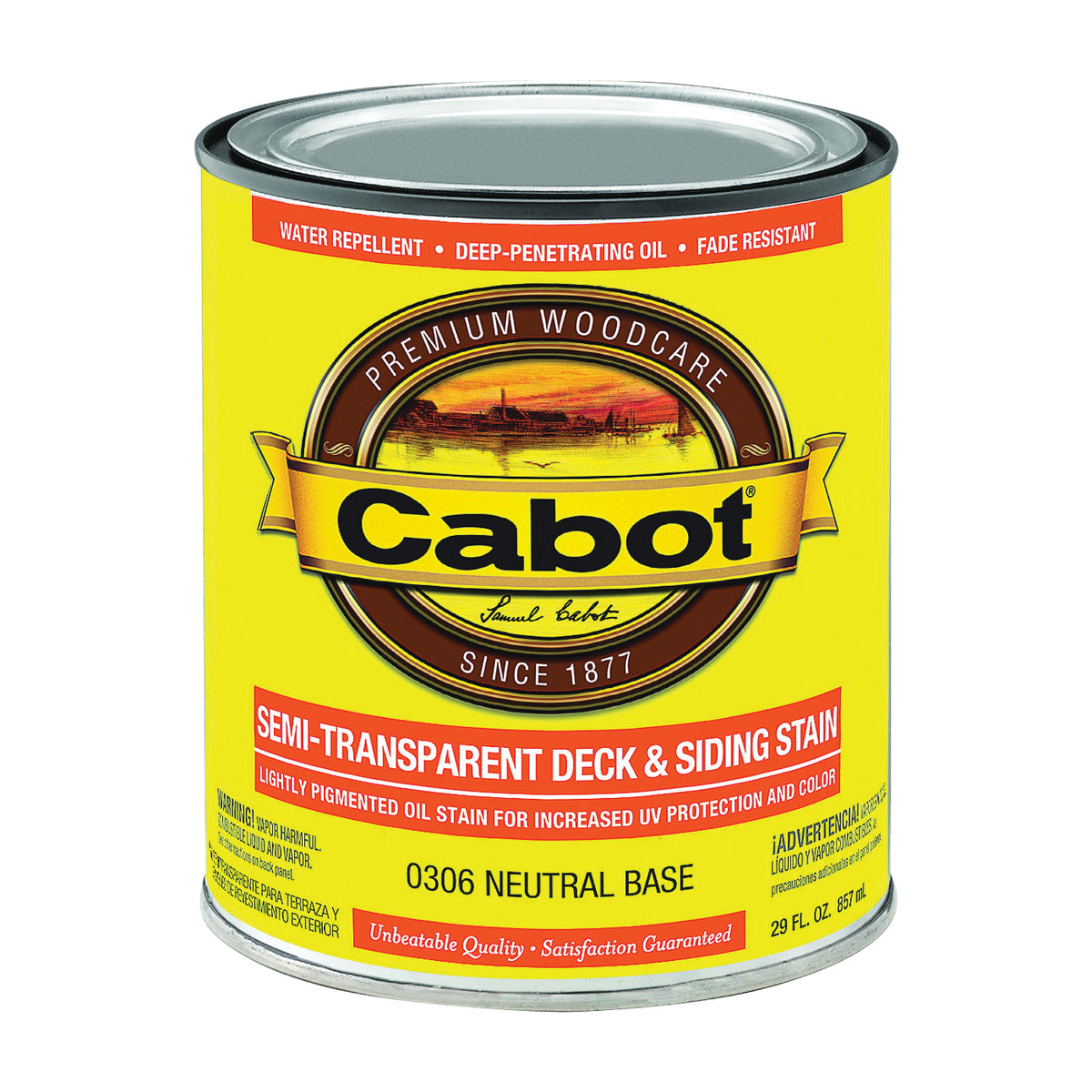 Cabot 140.0000306.005 Deck and Siding Stain, Neutral Base, Liquid, 1 qt