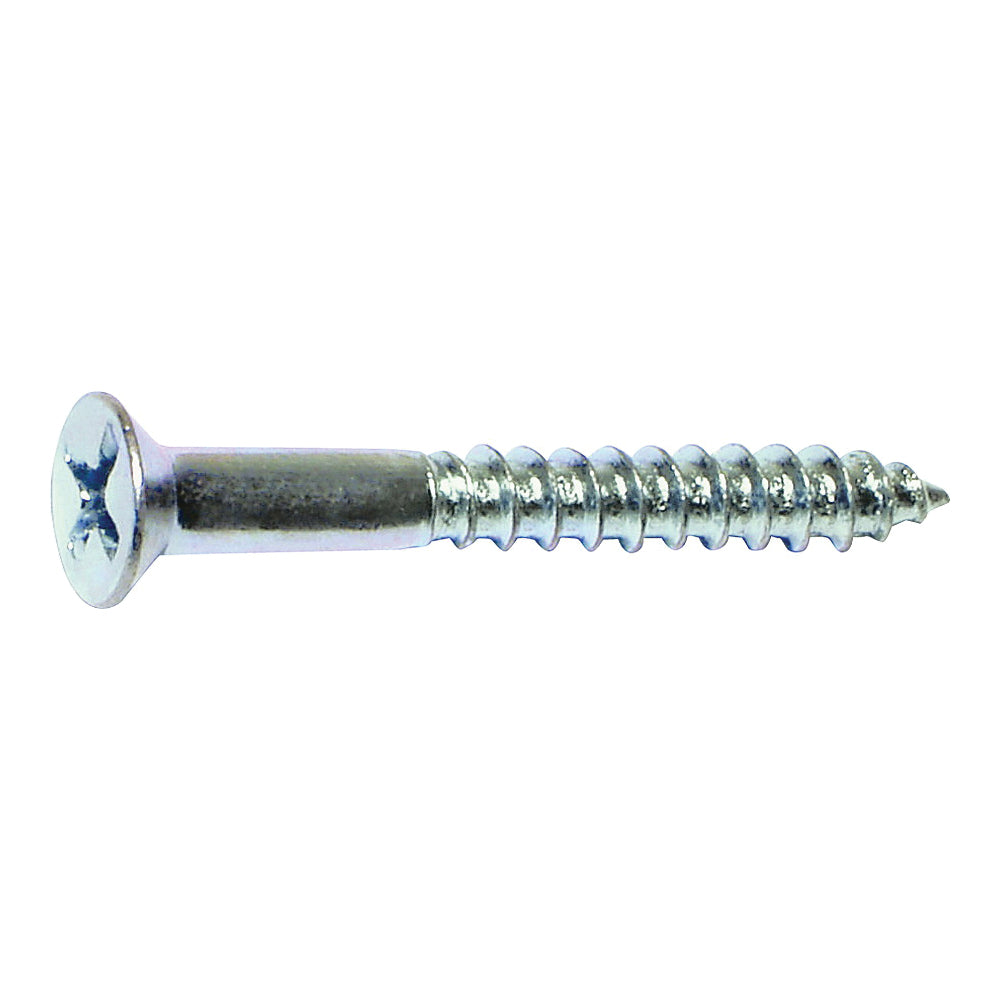 MIDWEST FASTENER 02562 Screw, #8 Thread, 2-1/2 in L, Coarse Thread, Flat Head, Phillips Drive, Sharp Point, Steel, Zinc