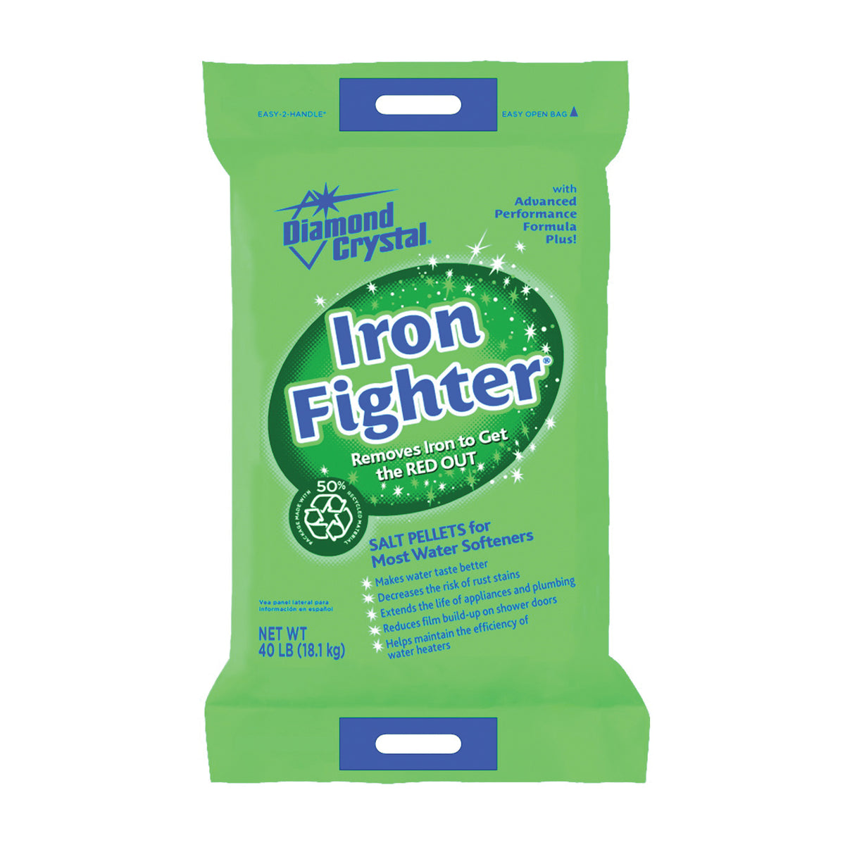 Cargill Iron Fighter 100012408 Salt Pellets, 40 lb Bag, Crystalline Solid, Halogen