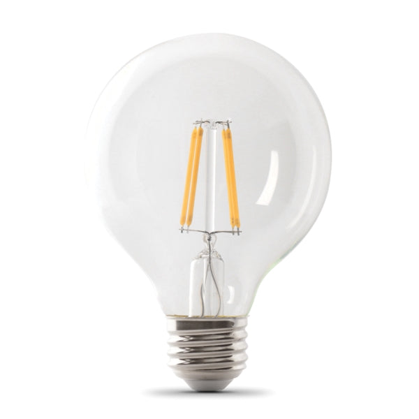 Feit Electric BPG2525/927CA/FIL LED Bulb, Globe, G25 Lamp, 25 W Equivalent, E26 Lamp Base, Dimmable, Clear