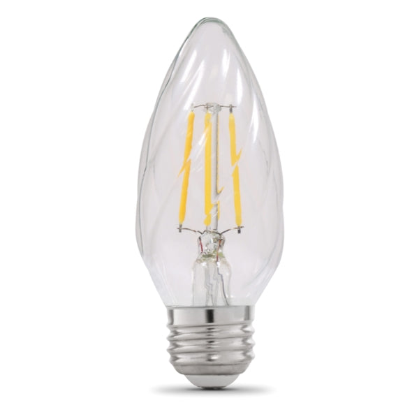 Feit Electric BPF1560/850/FILED LED Bulb, Decorative, F15 Lamp, 60 W Equivalent, E26 Lamp Base, Dimmable, Clear
