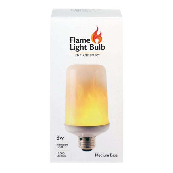 Feit Electric C/FLAME/LED LED Bulb, Specialty, T60 Lamp, E26 Lamp Base, White, Warm White Light, 1500 K Color Temp