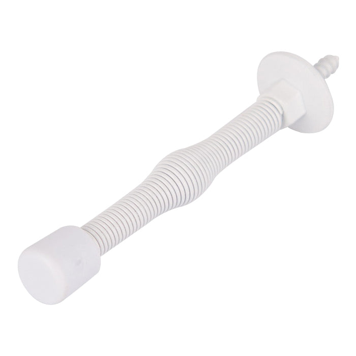 Prosource H61-Z015C-PS Light-Duty Door Stop, 3/4 in Dia Base, 3 in Projection, Plastic &amp; Steel, White