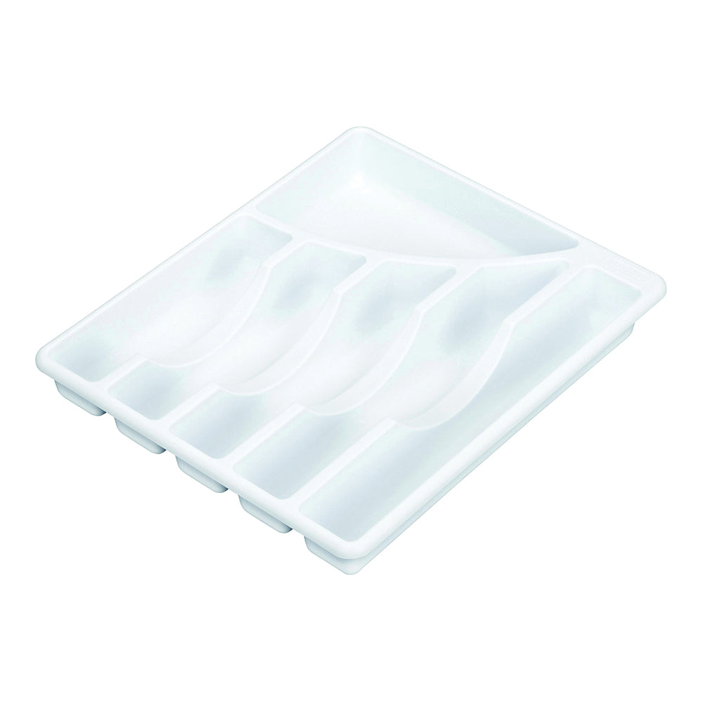 Sterilite 15758006 Cutlery Tray, 11-3/4 in W, 1-7/8 in D, Plastic, White