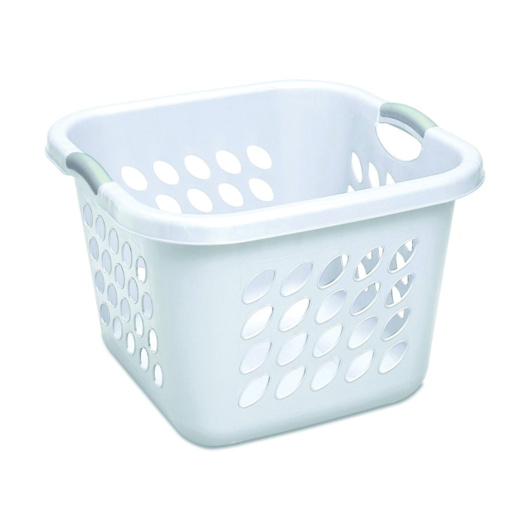 Sterilite 12178006 Laundry Basket, 1.5 bu Capacity, Plastic, White, 1-Compartment