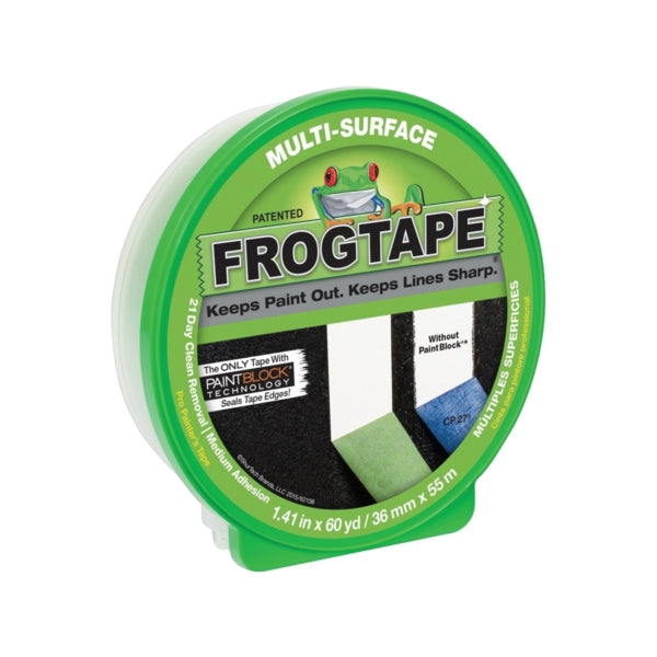 FrogTape 1358465 Painting Tape, 60 yd L, 1.41 in W, Green