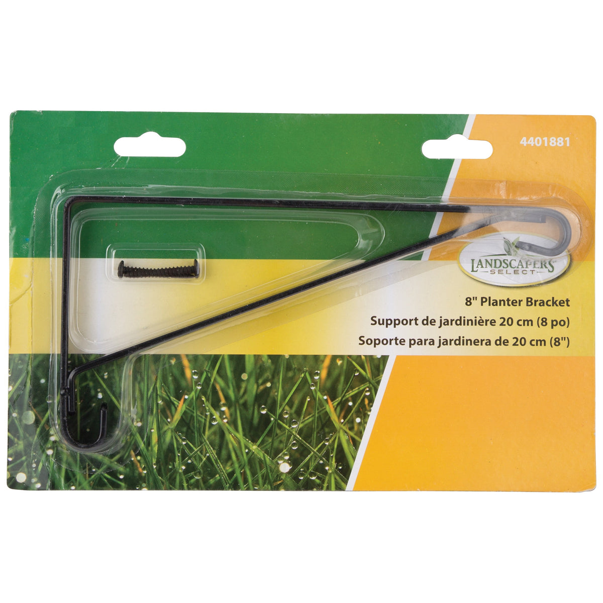 Landscapers Select GB0233L Plant Bracket, 8-1/2 L, Steel, Black, Wall Mount Mounting