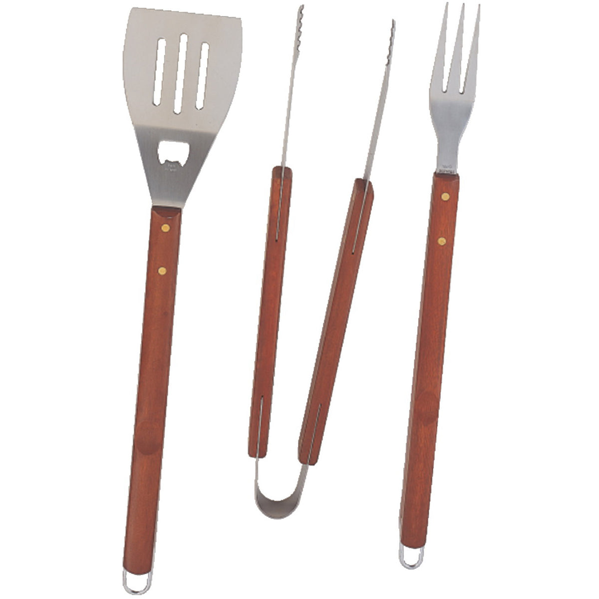 Omaha Barbecue Tool Set with Handle and Hanger, 1.5 mm Gauge, Stainless Steel Blade, Stainless Steel