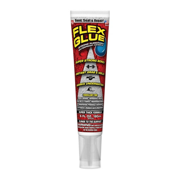 Flex Seal GFSTANR06 Flex Glue, White, 6 oz Tube