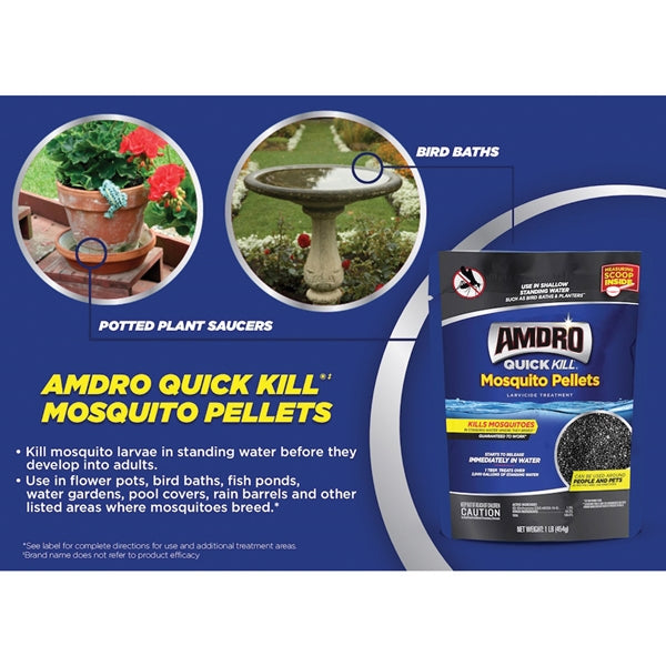 Amdro QUICK KILL 100530551 Mosquito Killer, Pellets, 1 lb