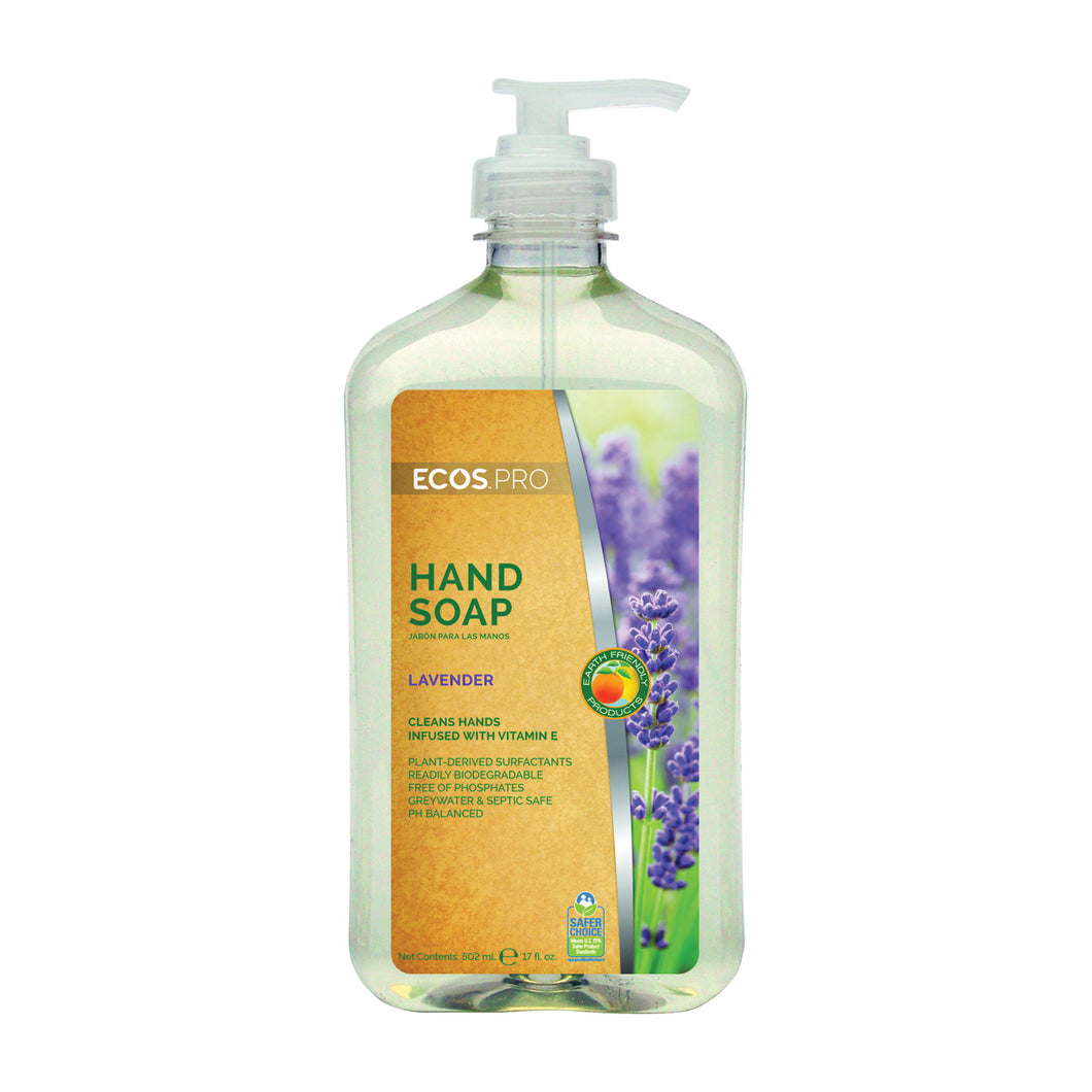 ECOS PL9665/6 Hand Soap Clear, Liquid, Clear, Lavender, 17 oz Bottle