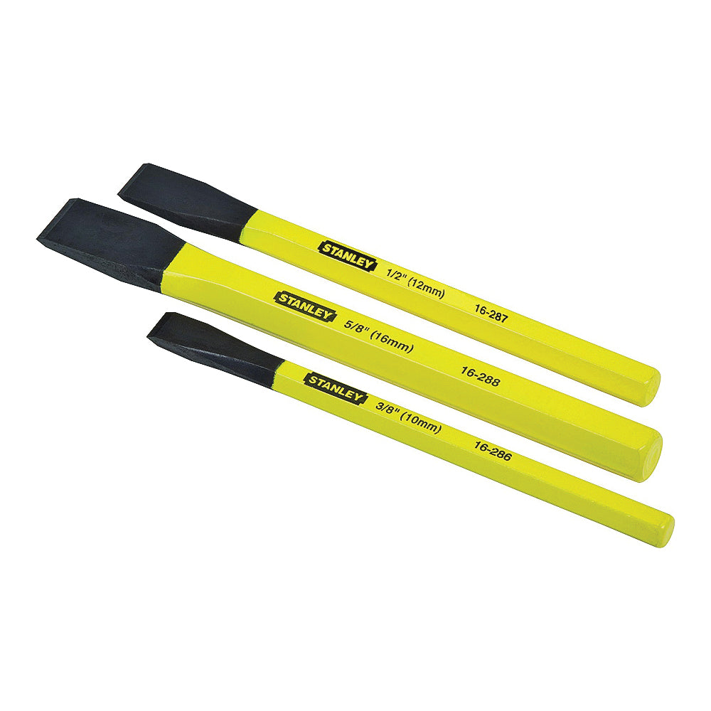 STANLEY 16-298 Cold Chisel Kit, 3-Piece, Powder-Coated, Yellow