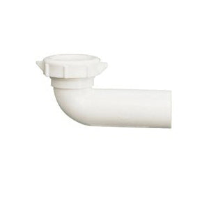 Plumb Pak PP855-79 Disposal Drain Elbow with Nut, Plastic, White, For: Waste King Disposers