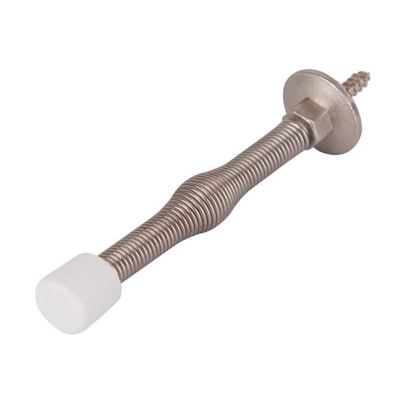 Prosource H61-Z013C-PS Light-Duty Door Stop, 3/4 in Dia Base, 3 in Projection, Plastic &amp; Steel, Satin Nickel