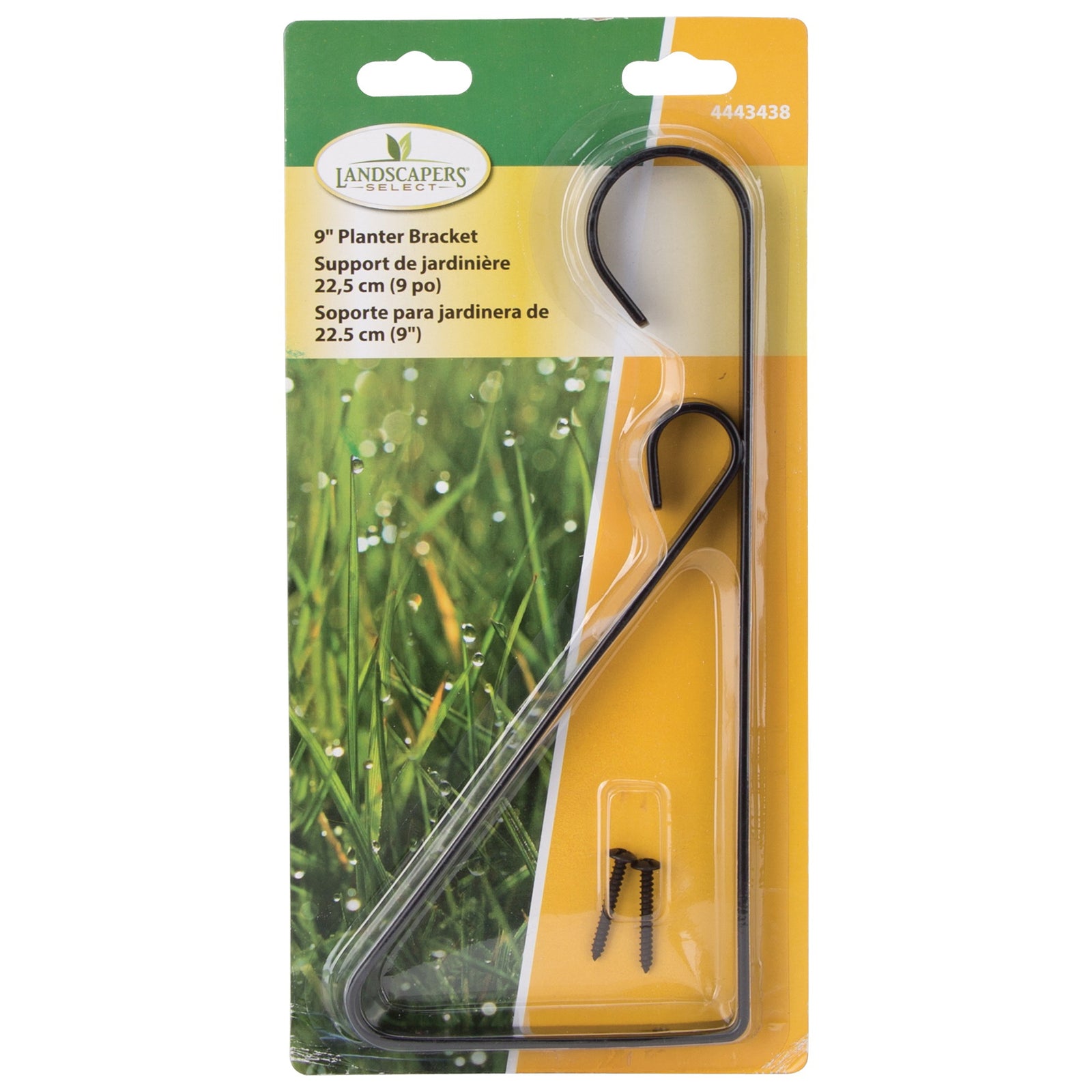 Landscapers Select GB0353L Hanging Plant Bracket, 9-5/8 L, Steel, Black, Wall Mount Mounting