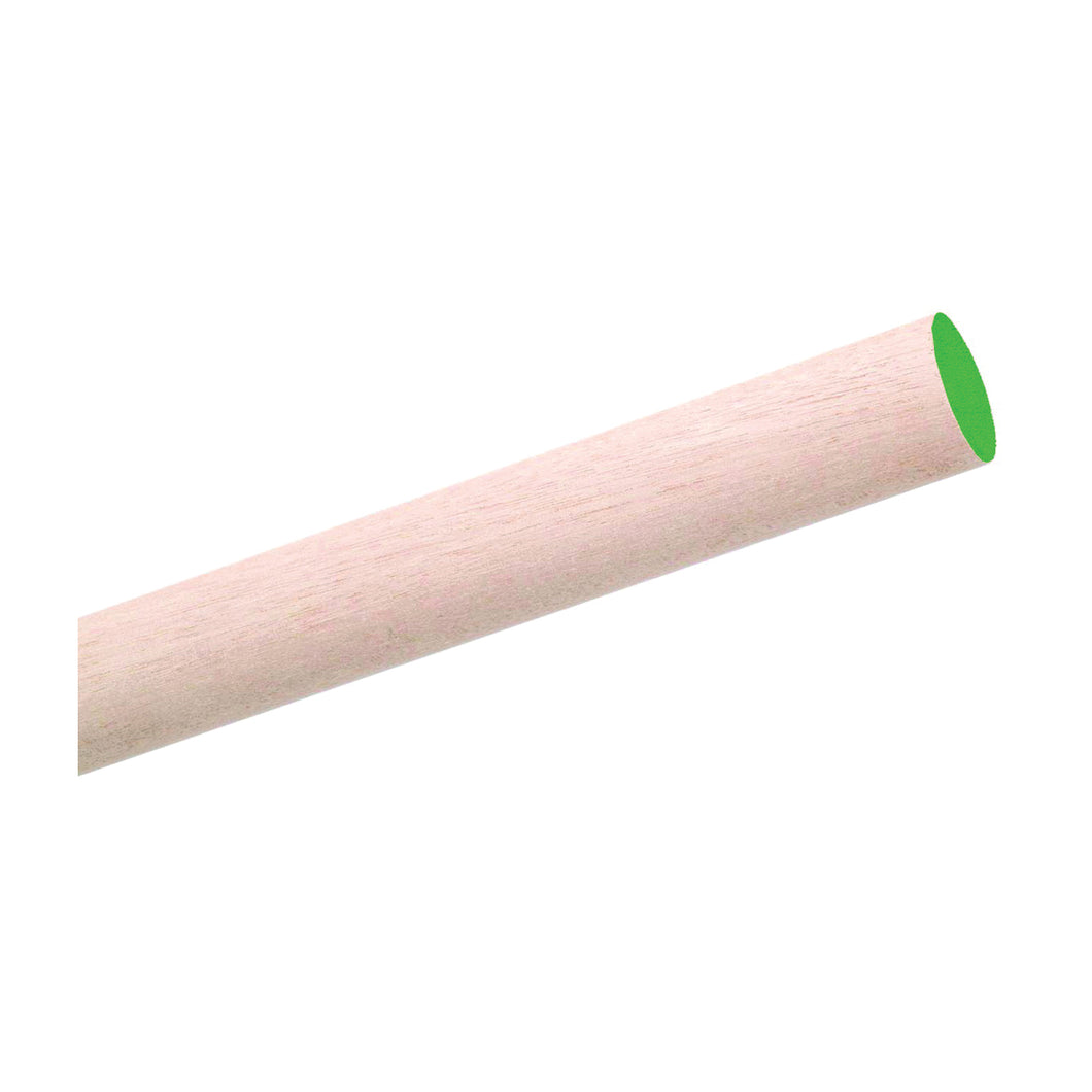 Waddell 6420UB Dowel Rod, 1-1/4 in Dia, 48 in L, Aspen Wood, Green