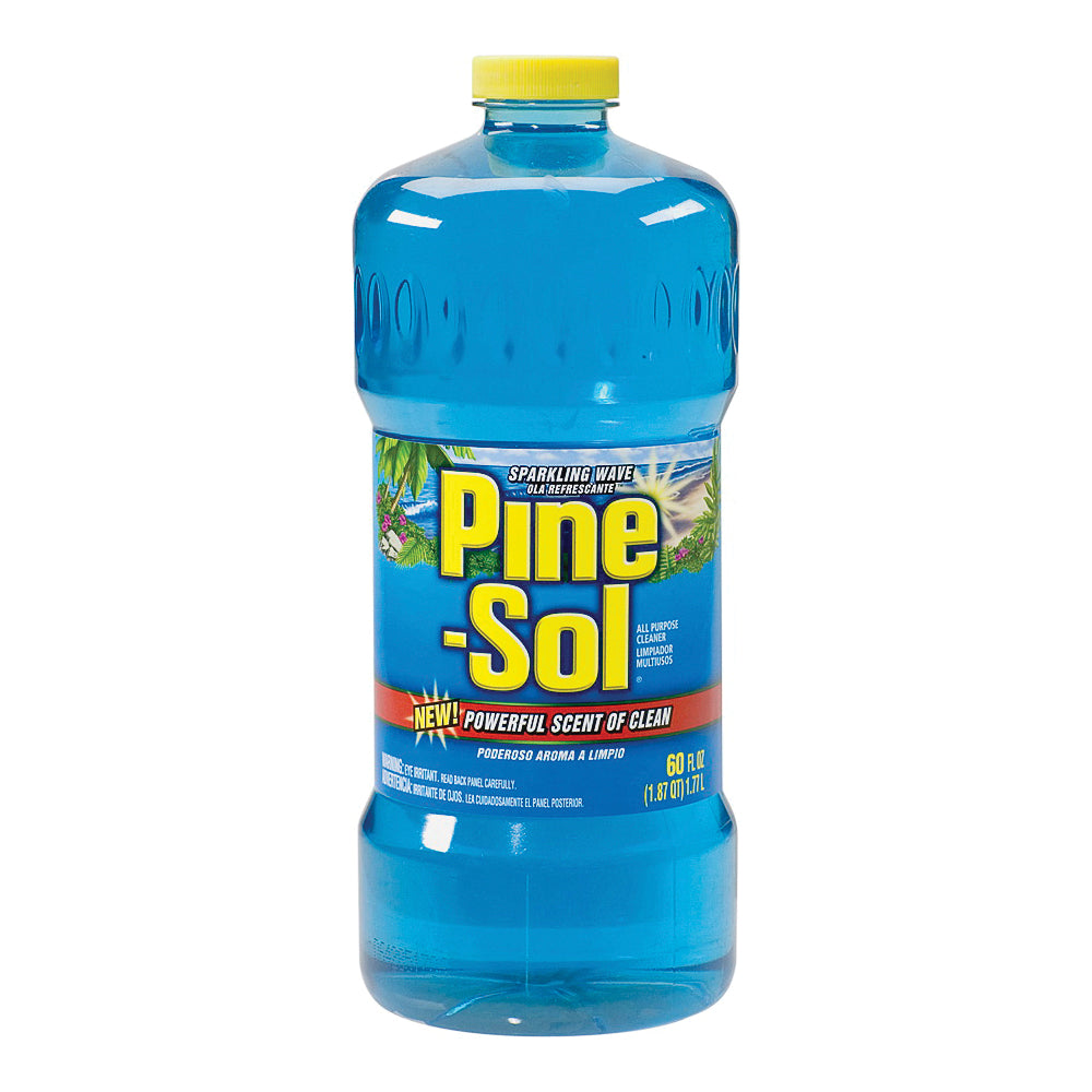 Pine-Sol 40238 All-Purpose Cleaner, 60 oz Bottle, Liquid, Sparkling Wave, Blue
