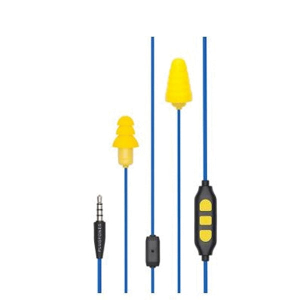 Plugfones Guardian Plus PGP-UY Earphones, 23/26 dB SPL, Blue/Yellow