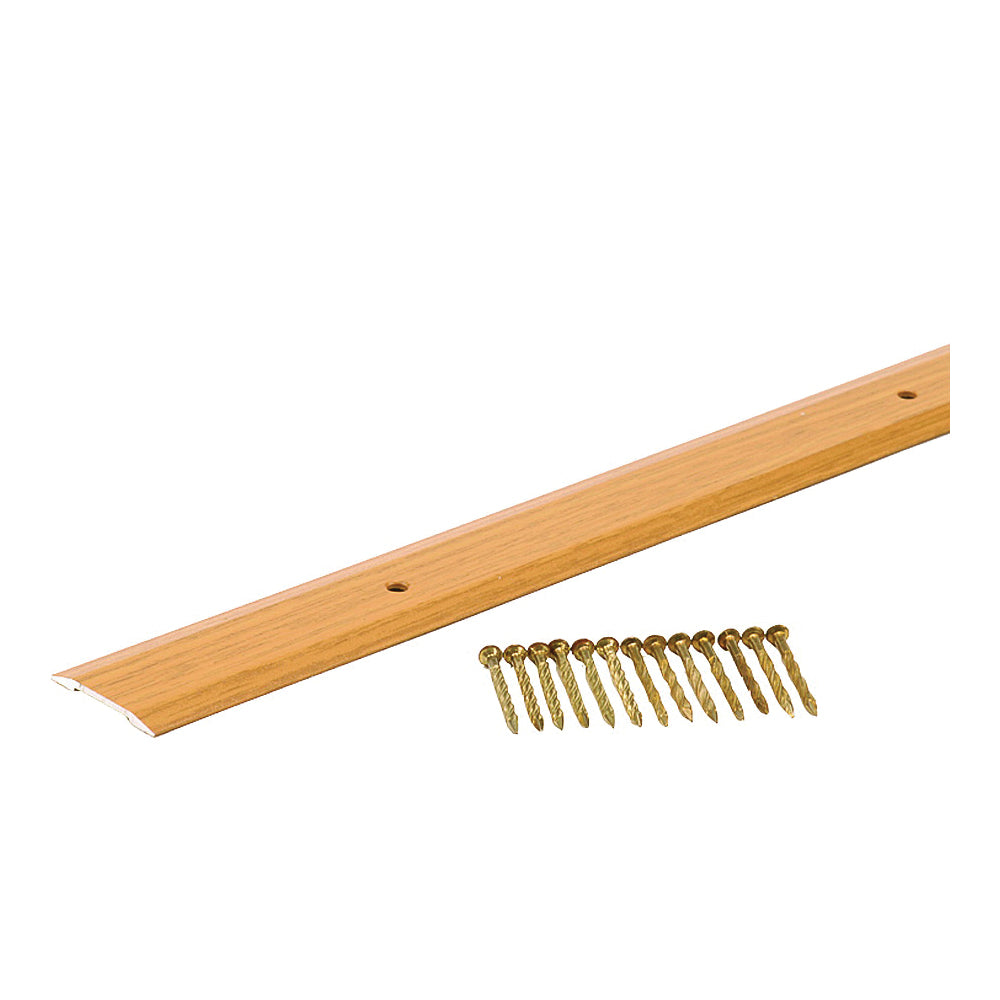 M-D 40132 Seam Binder, 36 in L, 1-1/4 in W, Aluminum, Oak