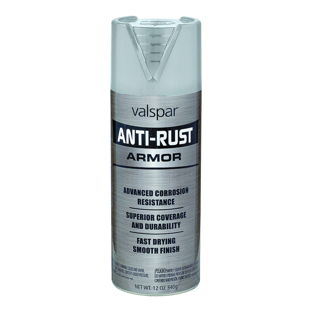 Valspar 044.0021956.076 Anti-Rust Enamel Spray Paint, Gloss, Nickel, 12 oz, Aerosol Can
