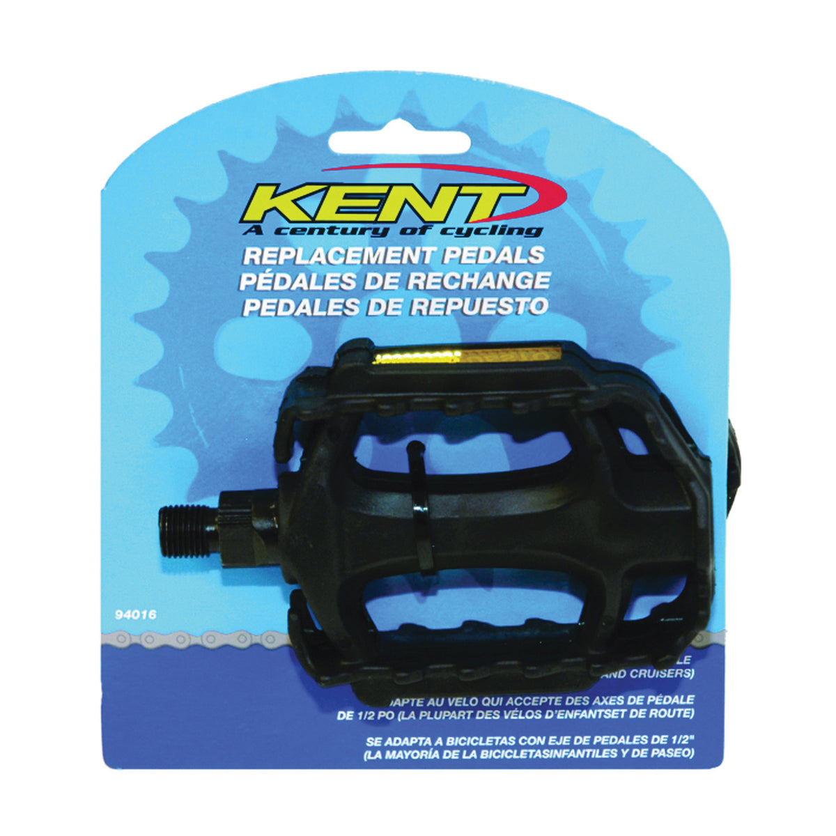 KENT 68221 Standard Pedal, Replacement, Steel, For: Child, Adult Bicycles