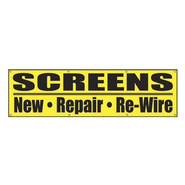 Make-2-Fit P 8080 Screen Repair Banner, Vinyl, Black/Yellow