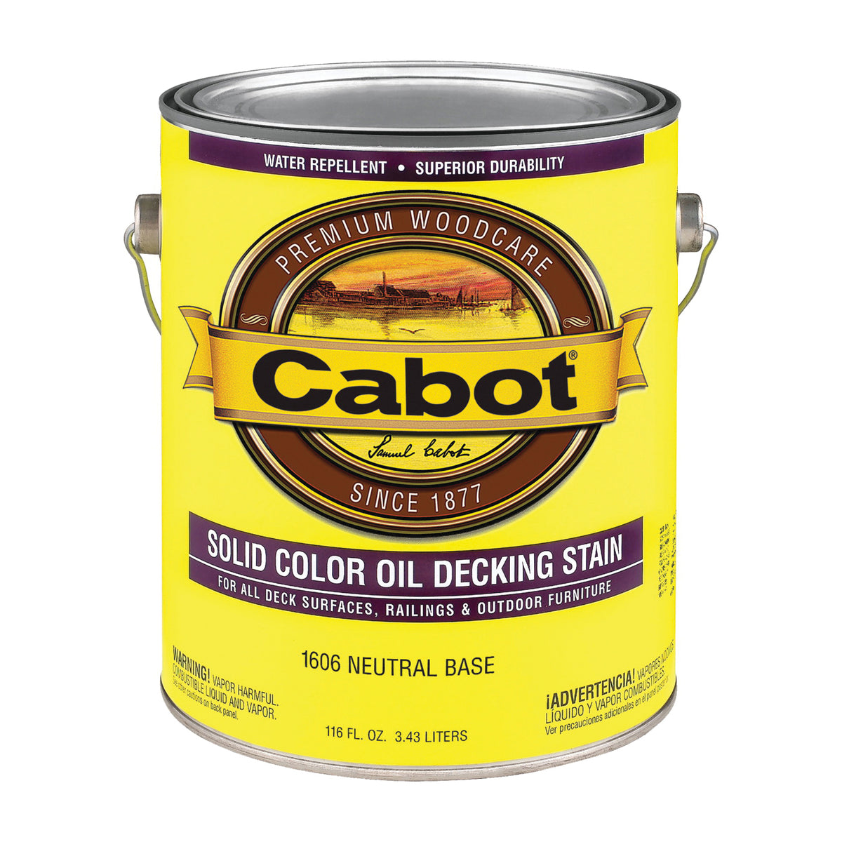 Cabot 140.0001606.007 Decking Stain, Opaque, Neutral Base, Liquid, 1 gal