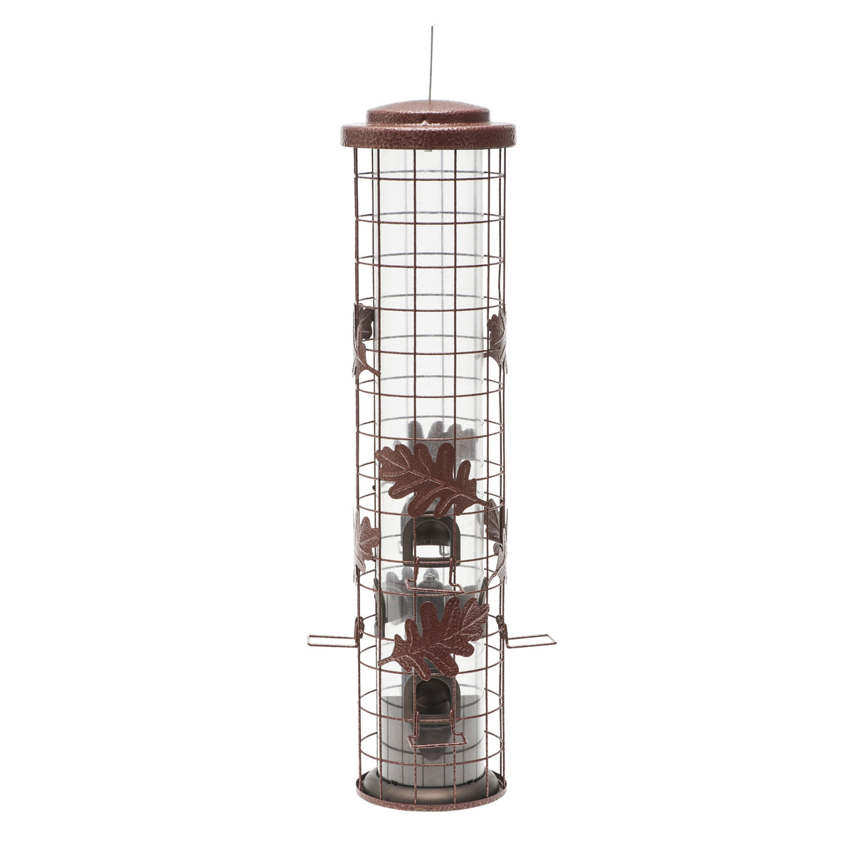Perky-Pet Squirrel-Be-Gone SBG100 Wild Bird Feeder, 26 in H, Cylinder, 1-3/4 lb, Metal, Red, Powder-Coated