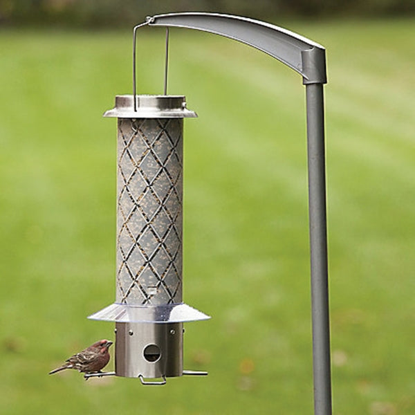 Perky-Pet SGB007 Bird Feeder, Elegant Frosted, Sunflower/Mixed Seed, 3 -Port/Perch, Metal/Plastic, Silver