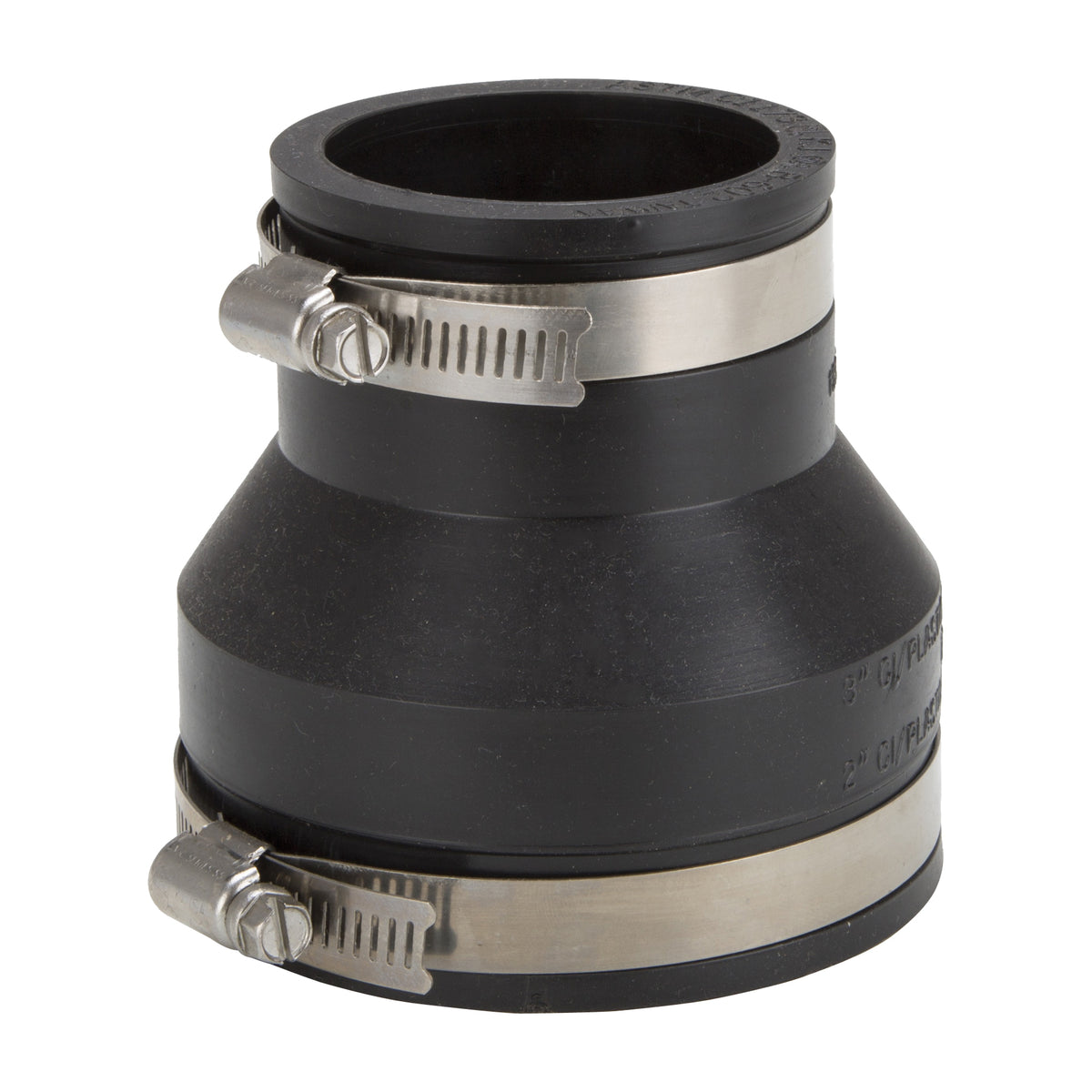 ProSource Coupling, 3 x 2 in, PVC, Black