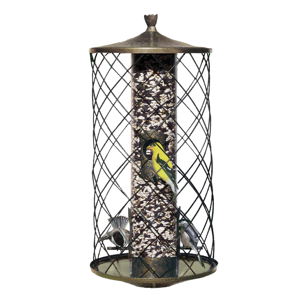 Perky-Pet 735 Wild Bird Feeder, 15-1/2 in H, 3 lb, Plastic, Black, Hanging Mounting