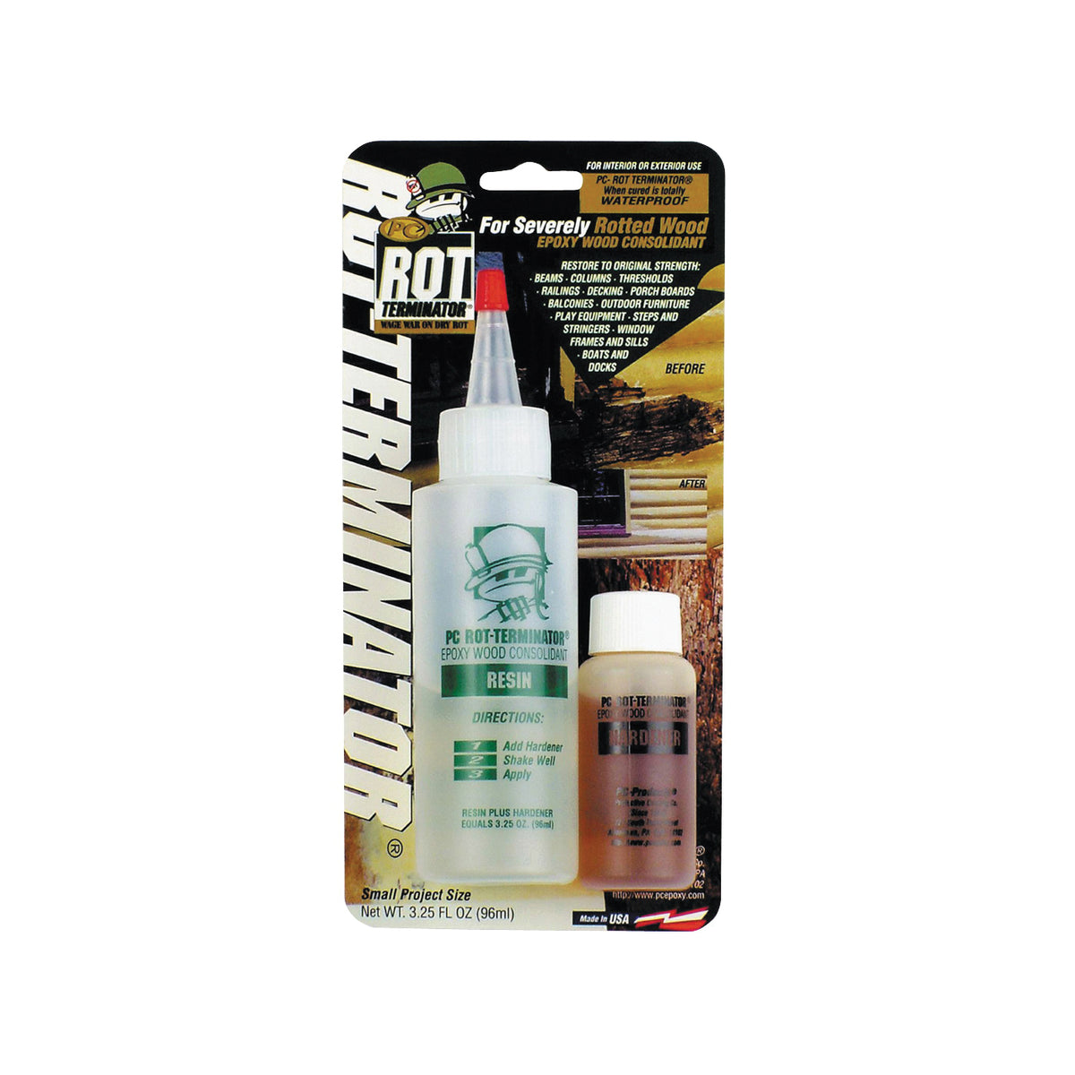 PROTECTIVE COATING 350614 Wood Hardener, Liquid, Amber/Colorless, 3.25 oz Bottle