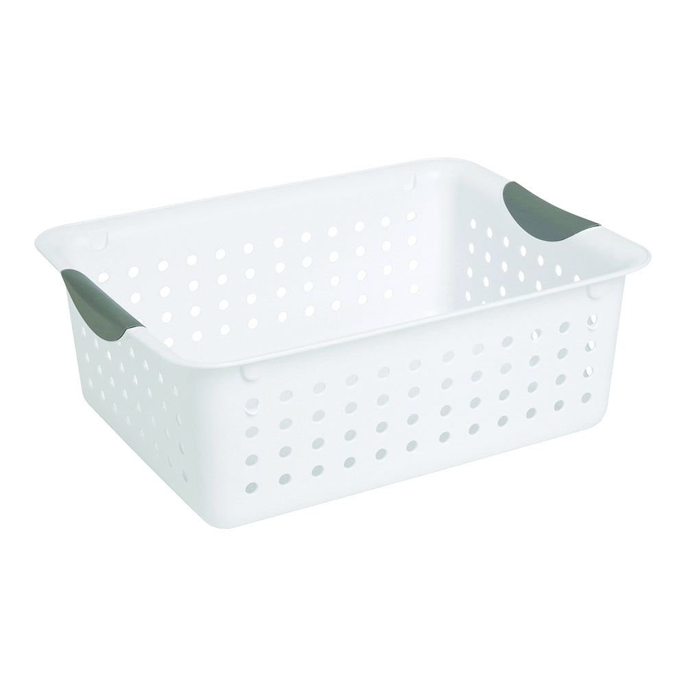 Sterilite Ultra 16248006 Storage Basket, 0.9 cu-ft Capacity, Plastic, White