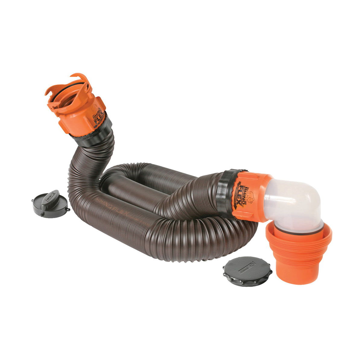 CAMCO RhinoFLEX 39761 Sewer Hose Kit, Polyolefin/Steel, Black