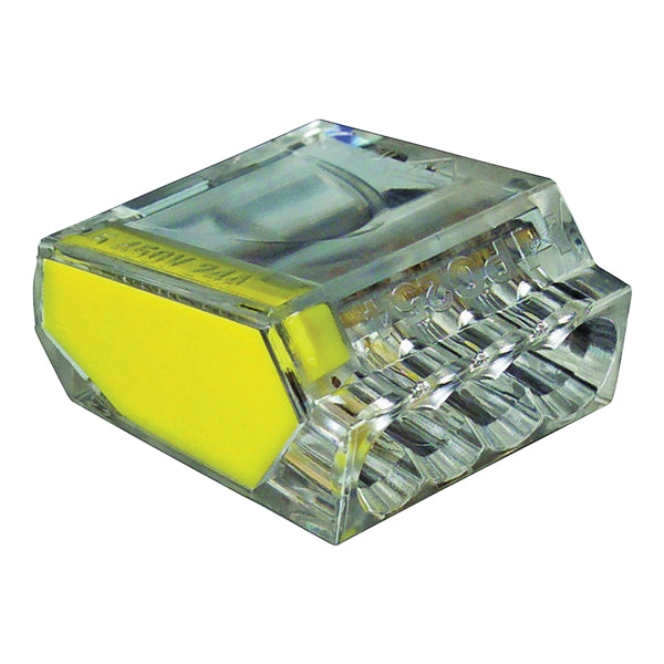 GB PushGard 10-PC4 Wire Connector, 12 to 22 AWG Wire, Copper Contact, Polycarbonate Housing Material, Yellow