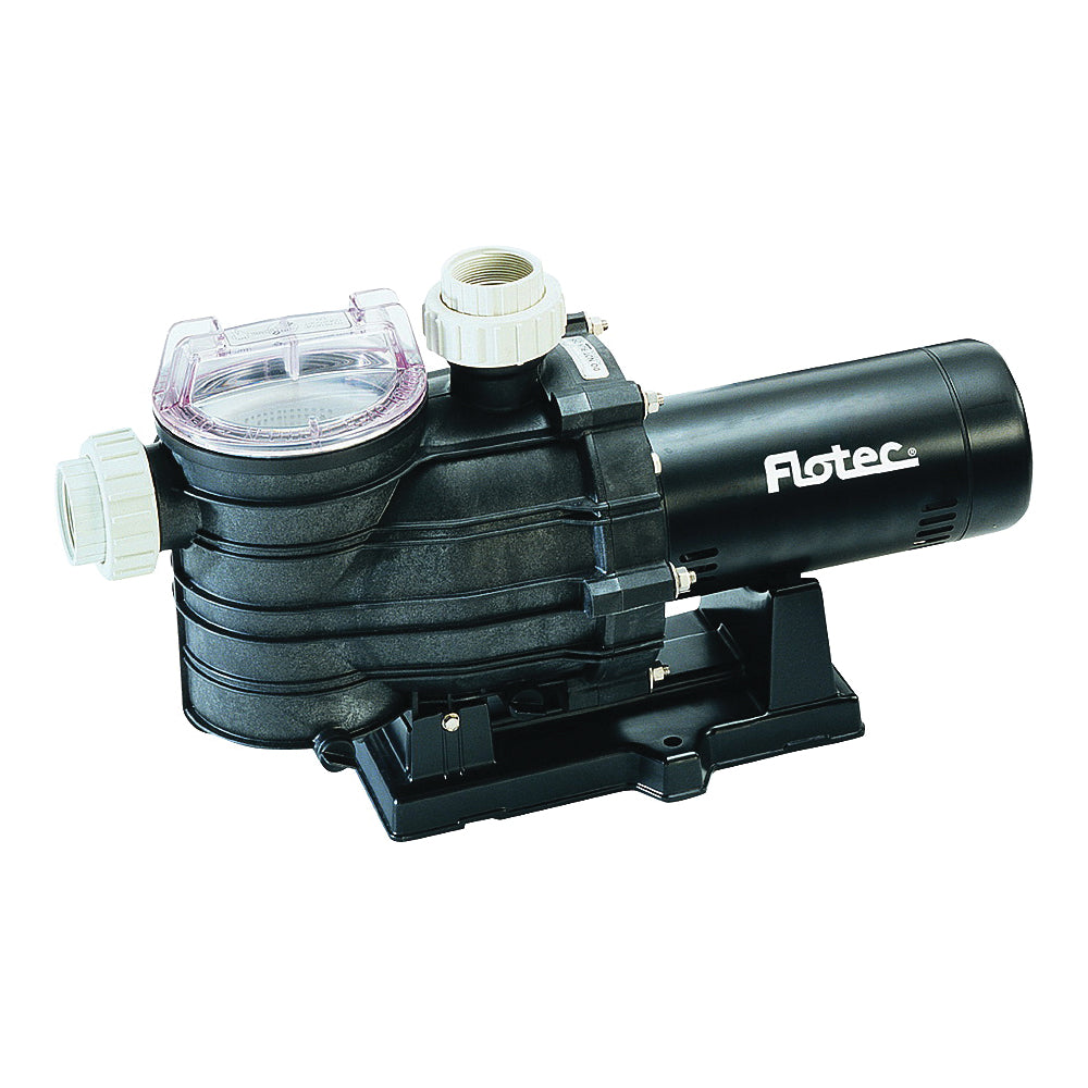 Flotec AT251501 Pool Pump with Integral Trap, 1-Phase, 13.4 A, 115/230 V, 1.5 hp, 2 in Outlet, 112 gpm, 35 ft Max Head