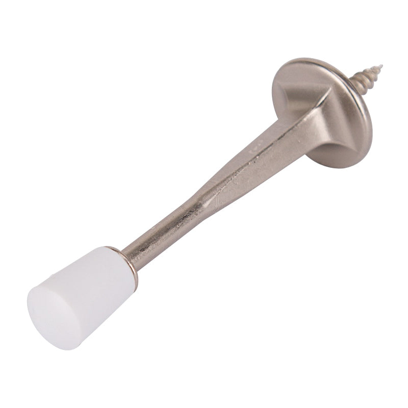 Prosource H20-Z023C-PS Heavy-Duty Rigid Door Stop, 15/16 in Dia Base, 3-1/8 in Projection, Die-Cast Zinc &amp; Plastic