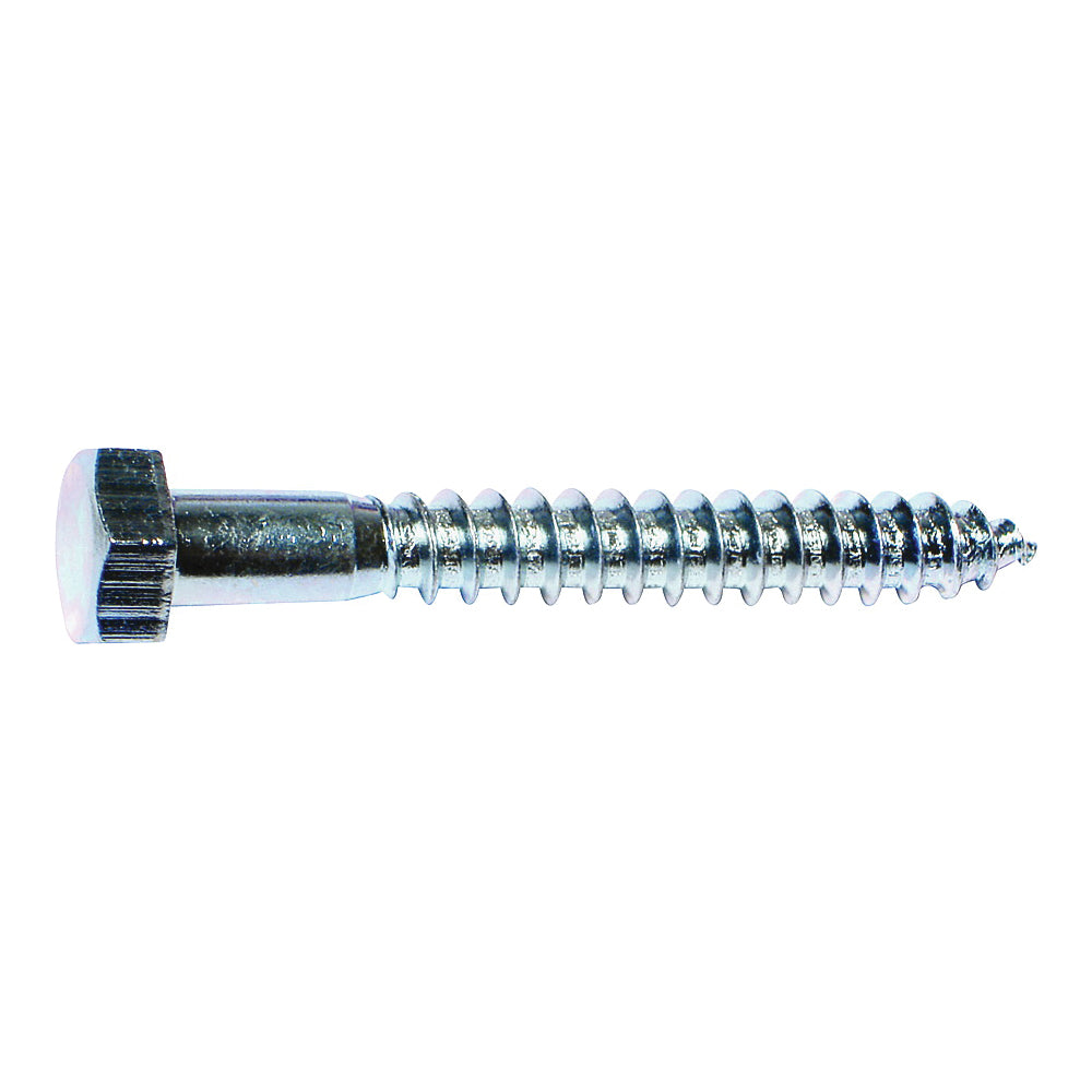 MIDWEST FASTENER 01290 Lag Screw, 1/4 in Thread, 2-1/2 in OAL, Zinc