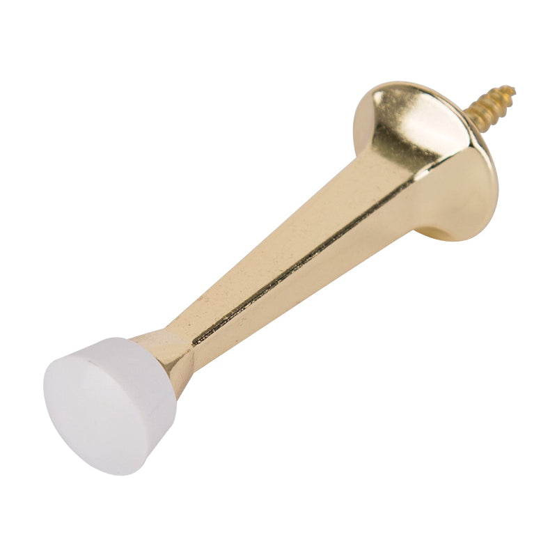 Prosource CL-208C-PB-PS Heavy-Duty Rigid Door Stop, 1 in Dia Base, 3 in Projection, Die-Cast Zinc &amp; Plastic