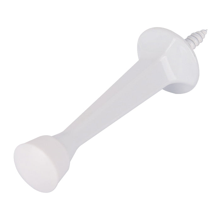Prosource CL-208C-WH-PS Heavy-Duty Rigid Door Stop, 1 in Dia Base, 3 in Projection, Die-Cast Zinc &amp; Plastic, White